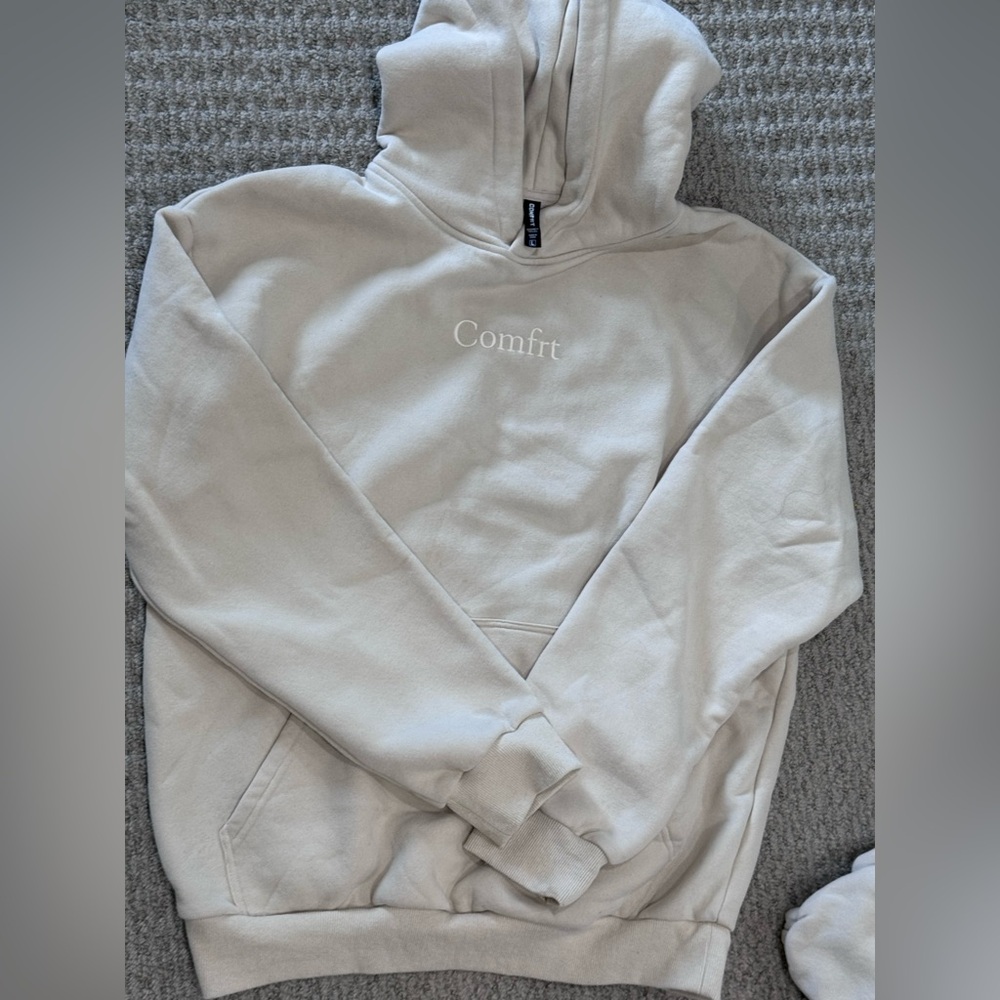 Comfort Branded Beige Hoodie